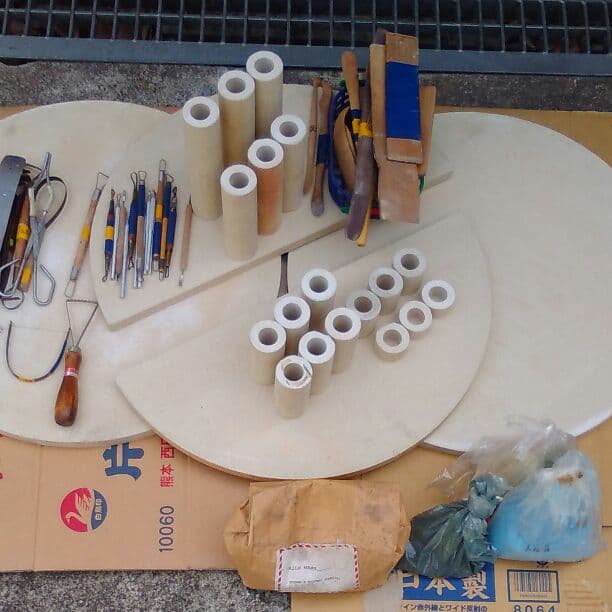 中国古美術・旧藏宋钧窑款羊形烛台・玫瑰紫釉・文房具・木箱付・案頭