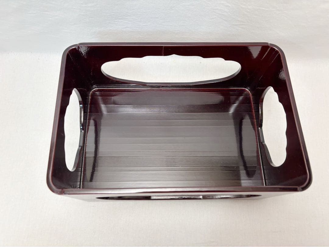 ほぼ未使用 茶道具溜塗 香狭間透煙草盆 玄々斎好写 雪月花火入