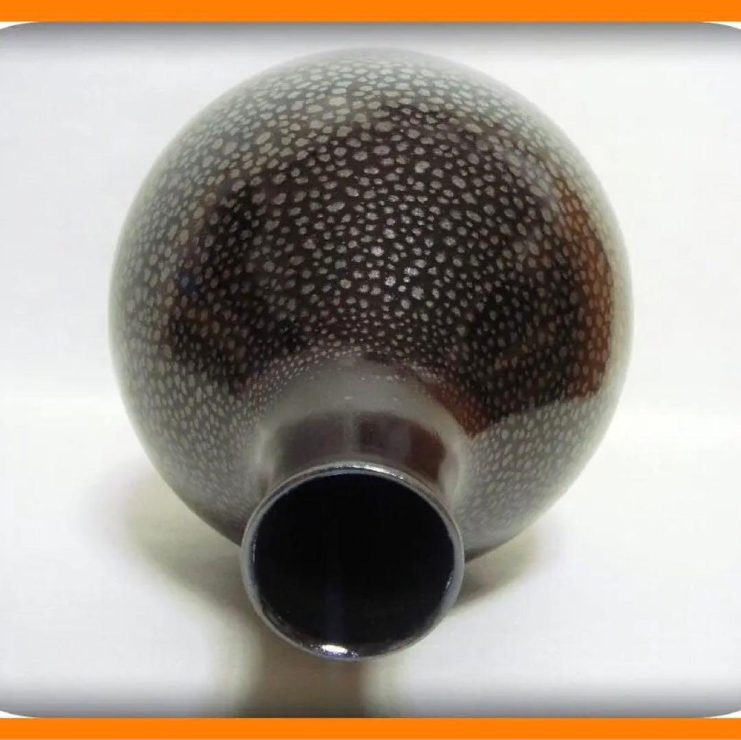 427『油滴 花入 花瓶 共箱』重義/骨董品 古美術 古玩 アンティーク