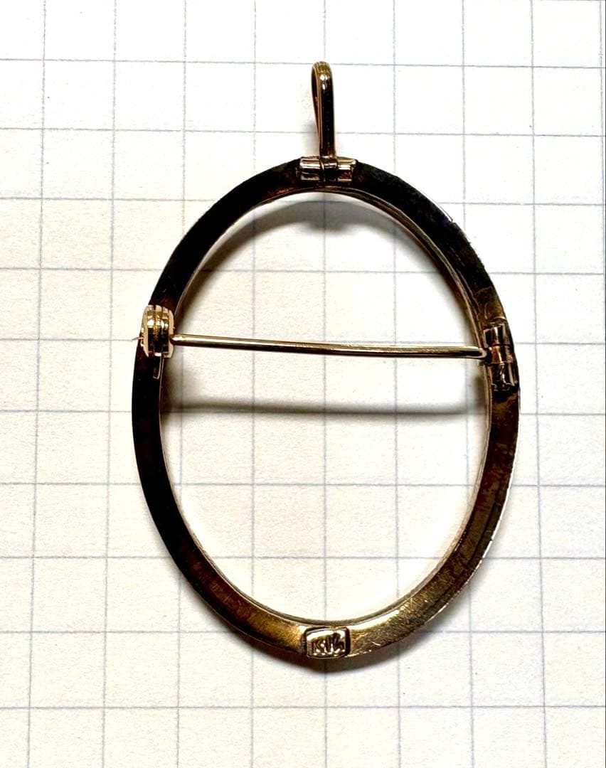 K14 カメオ用空枠 ブローチ ペンダントトップ - メルカリ