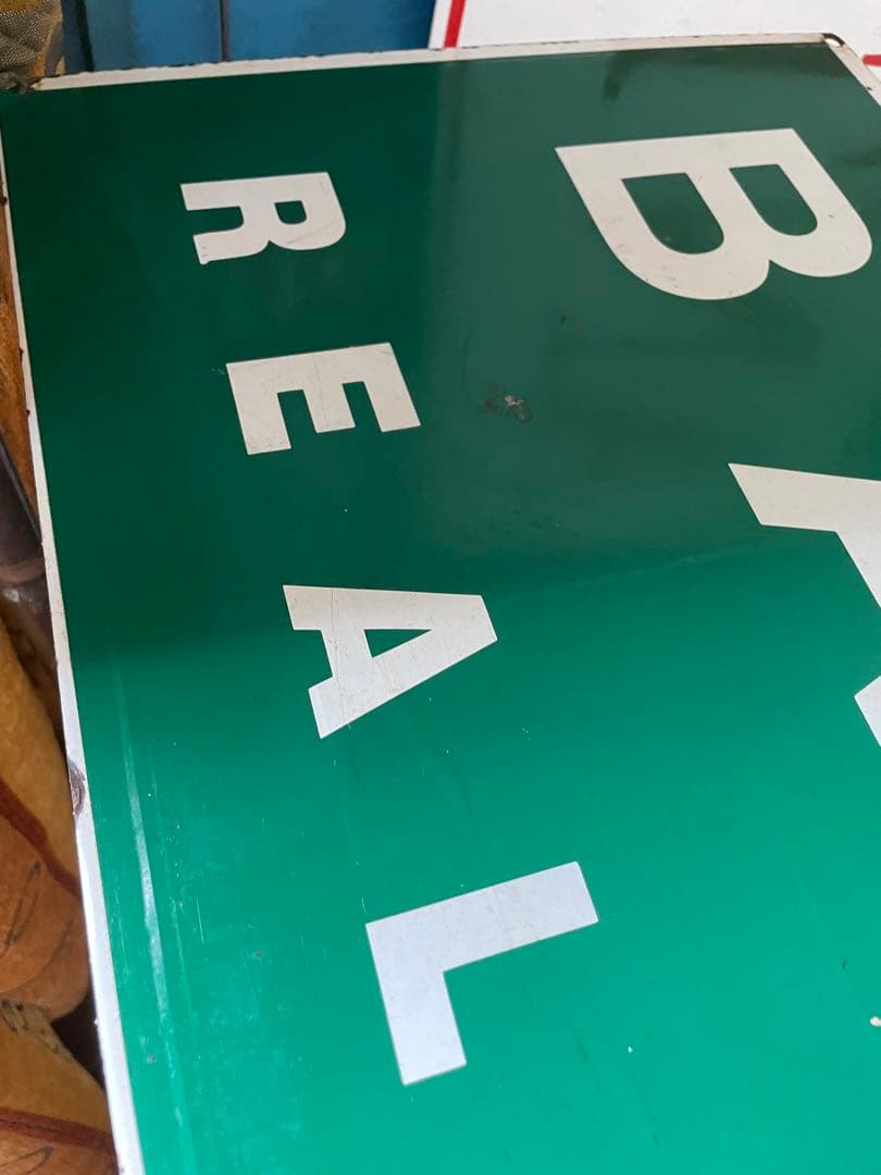 アンティーク ホーロー サイン プレート グリーン 看板 アメリカ 特大 レア