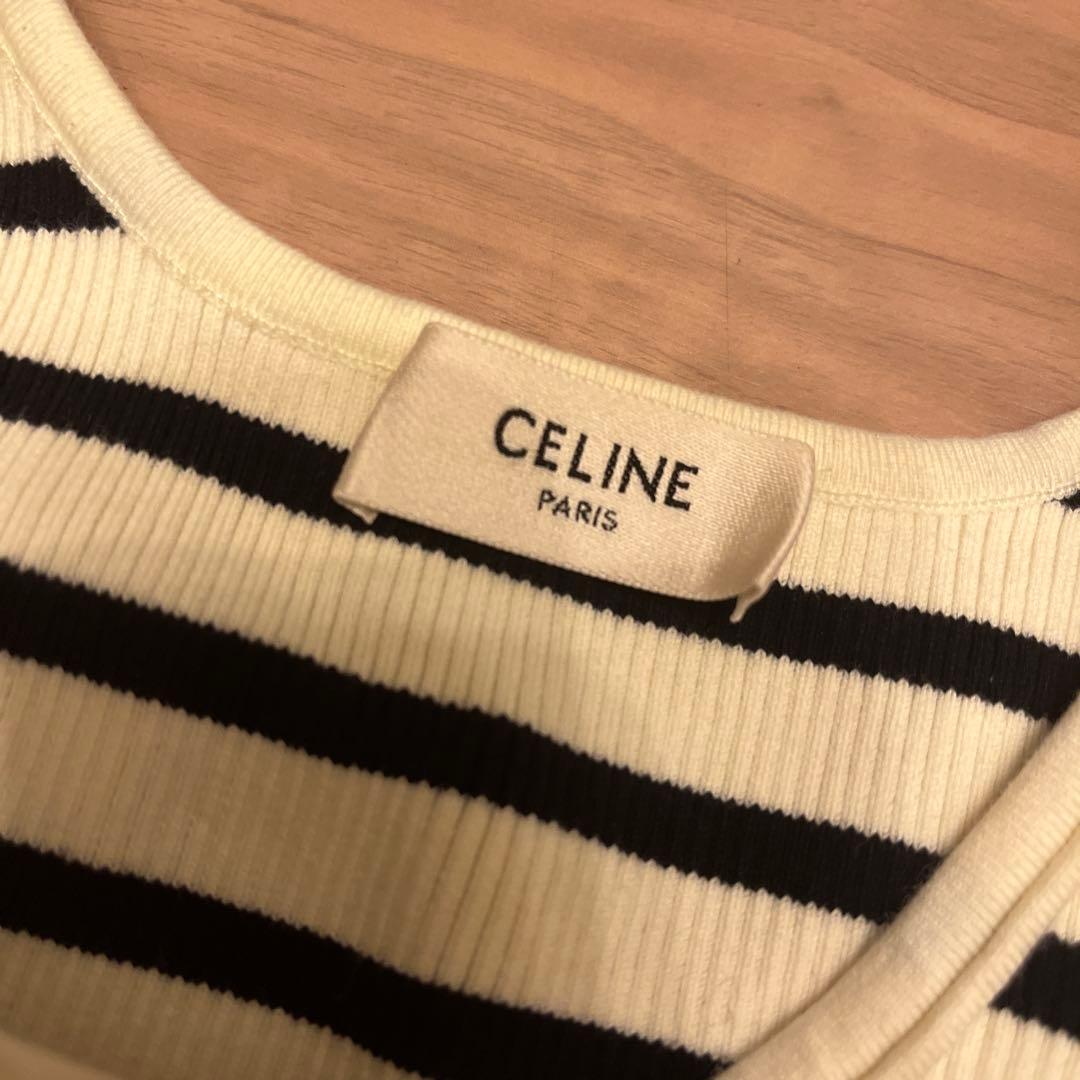 セリーヌCELINE タンクトップ ボーダー　sサイズ