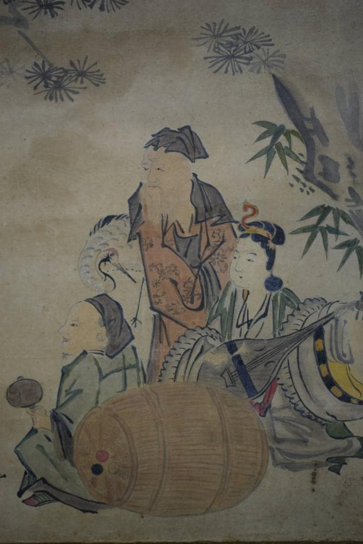 不詳/不明/七福神図/布袋屋掛軸HE-662