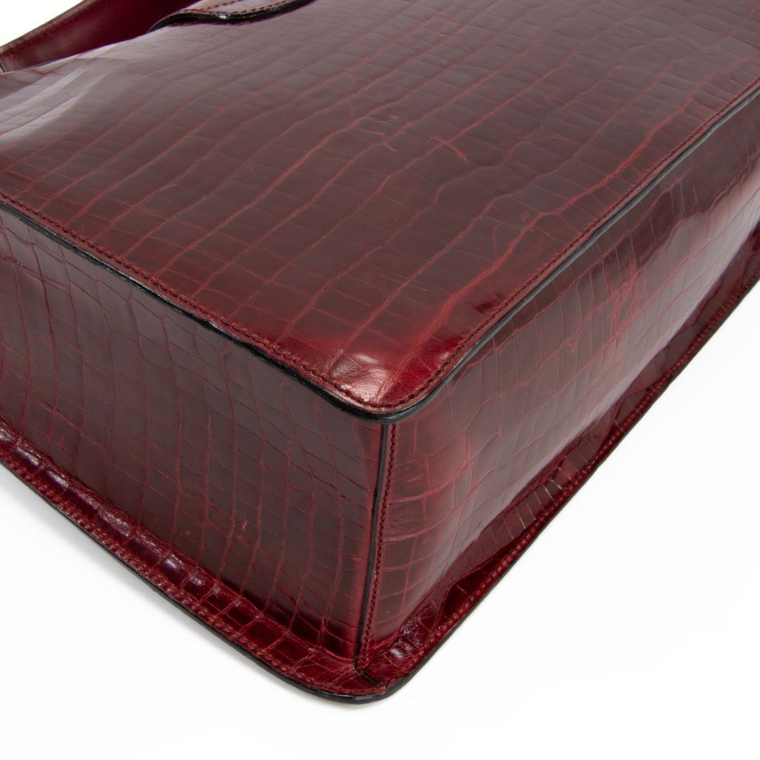 本物 オールドセリーヌ ショルダーバッグ レディース クロコ型押し 赤紫 肩掛け