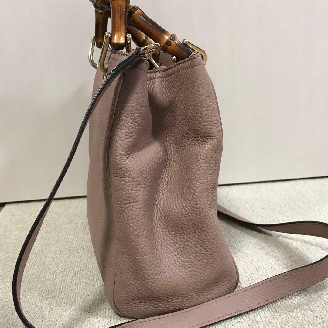 し*み様 GUCCI　ピンク　2WAY ショルダーバッグ　バンブー　スモール　レ