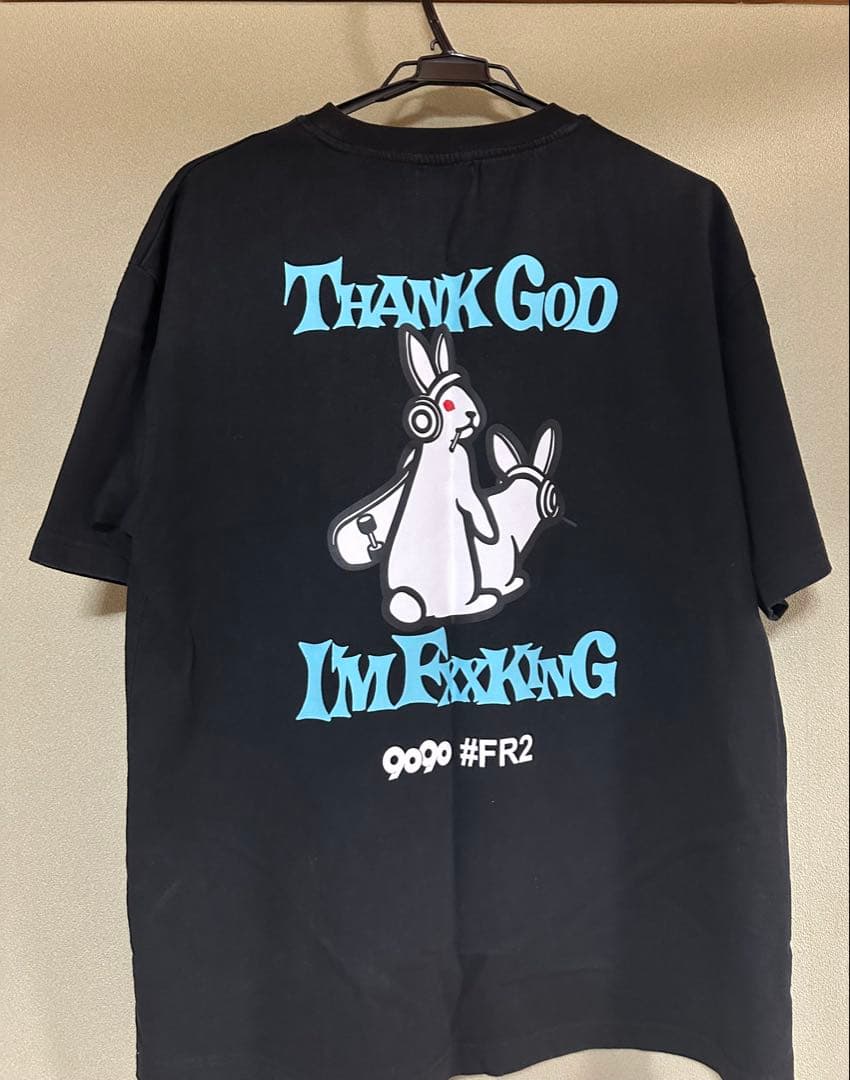 希少】FR2×9090 コラボTシャツ ブラック XL