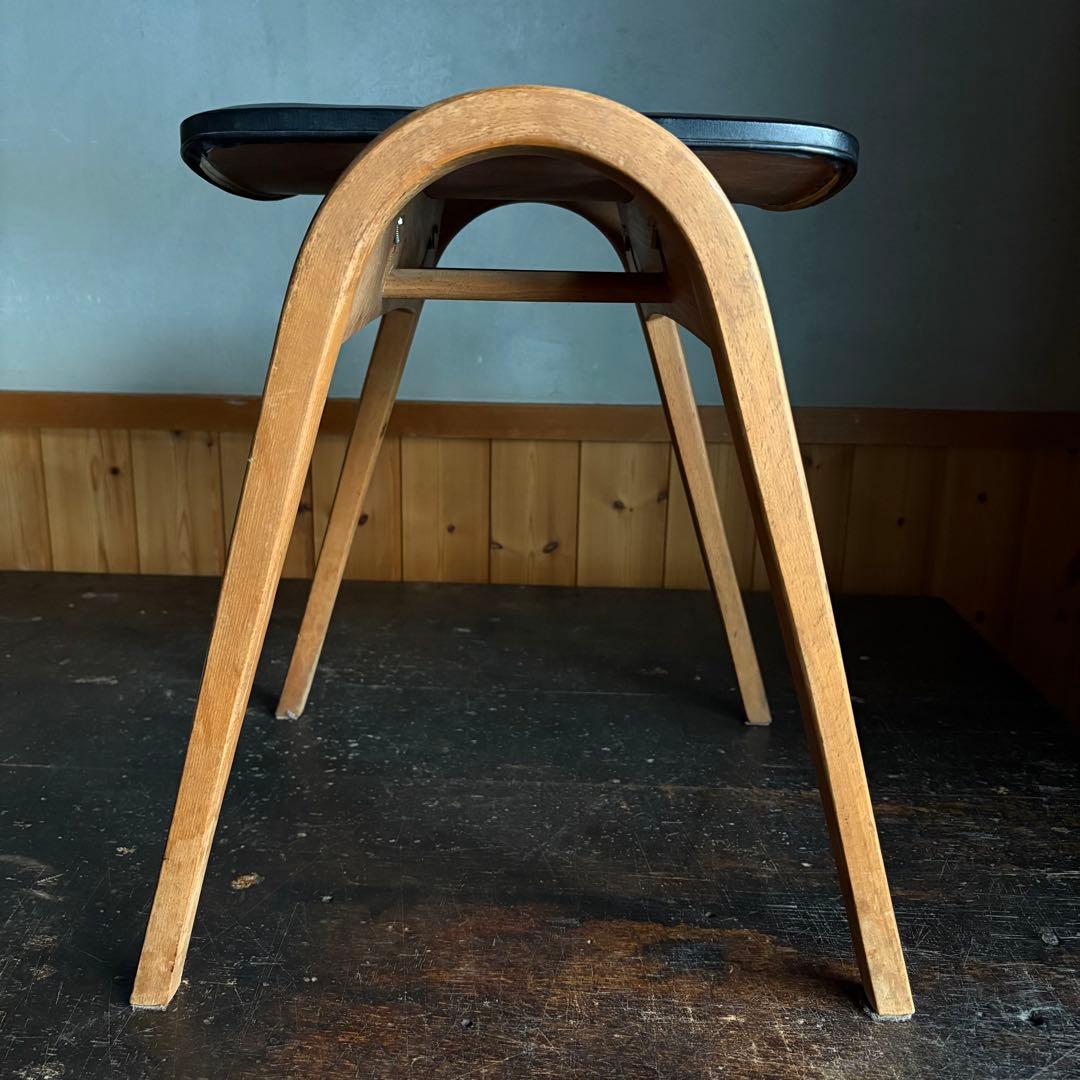 ビンテージ★秋田木工スタッキングスツール　剣持勇 ブラック