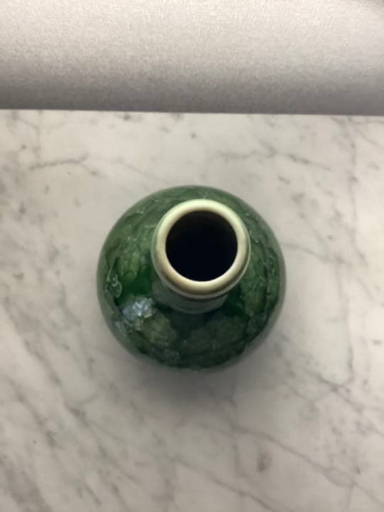 「値下げ」九谷焼　鶴首花瓶　竹田有恒作　葡萄の図