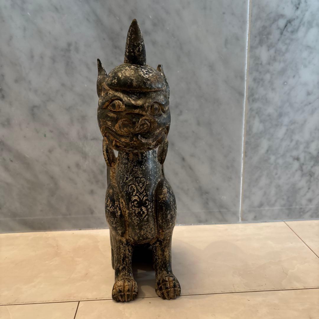 中国アンティーク 威厳のある姿が美しい幸運を呼び込む霊獣、麒麟の石製