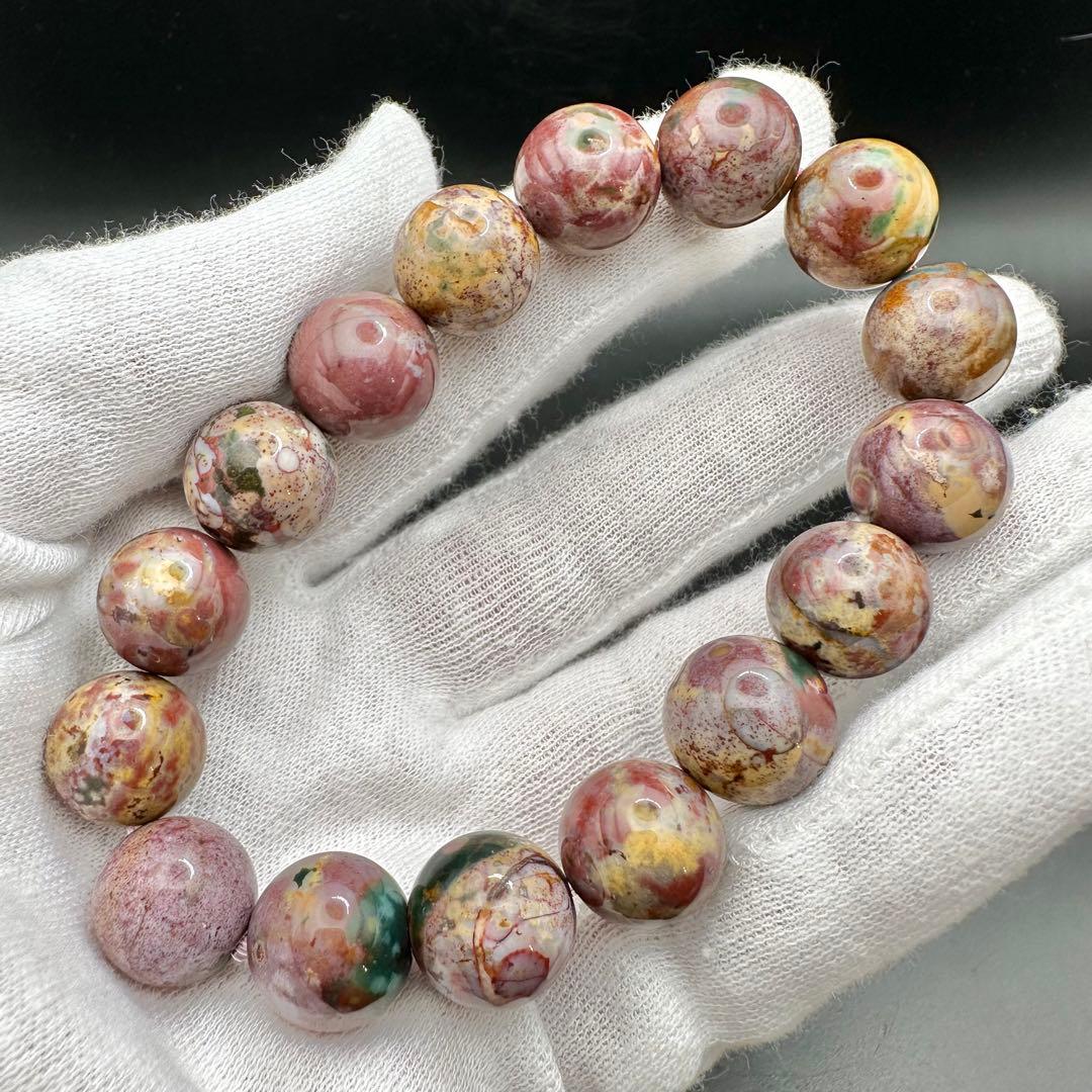 自然が創った芸術！！ オーシャンジャスパー ブレスレット ③ピンク系