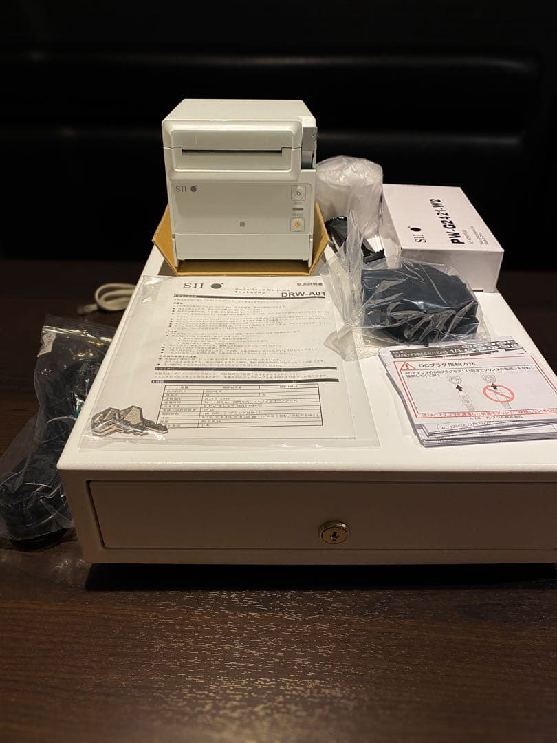 新品】SII セイコー サーマルプリンター＆ドロアー RP-F10エアレジ 白