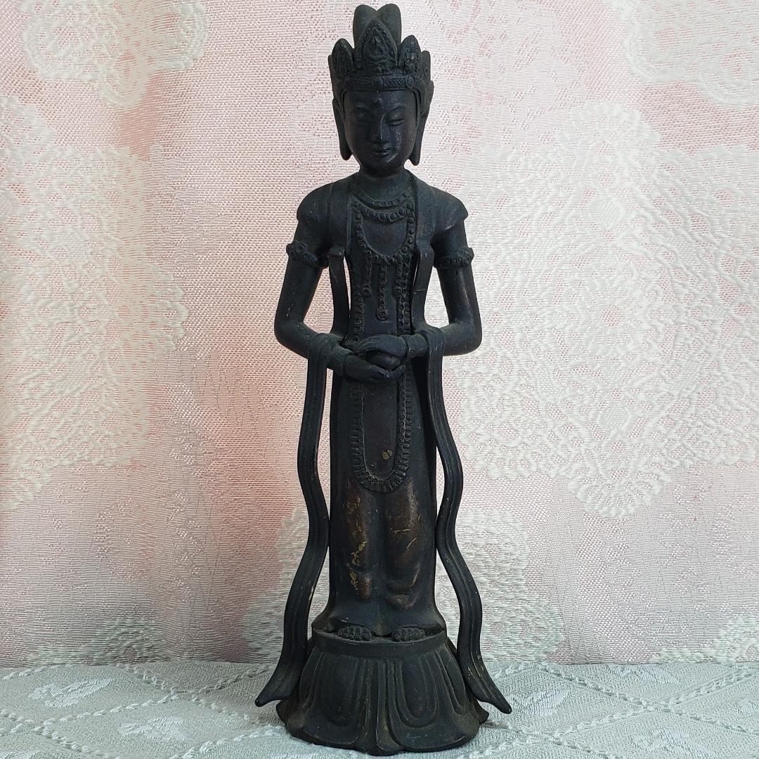 白鳳仏】◇金銅観音菩薩立像 仏像◇検）新羅仏 天平仏 飛鳥仏