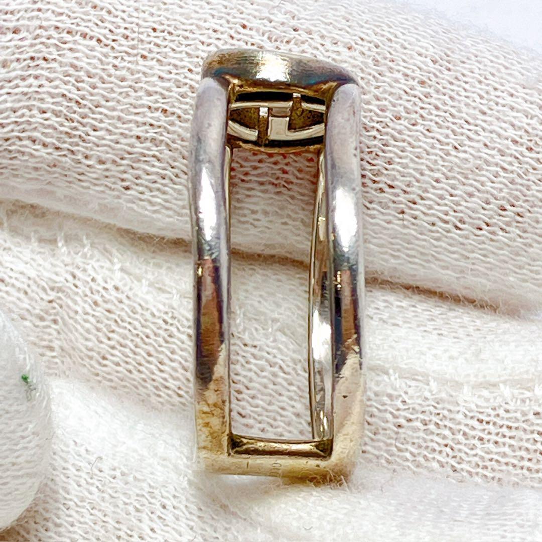 3139◯ GUCCI シルバー925 オープンリング ロゴデザイン サイズ21