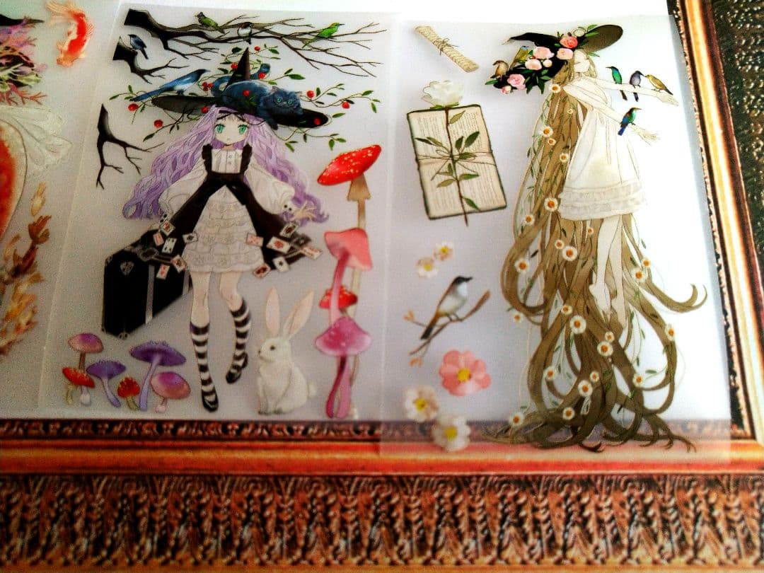 のこり１☆再販☆J30＃魔女吟遊詩(霧面PET)切り売り海外人物マステ女の子