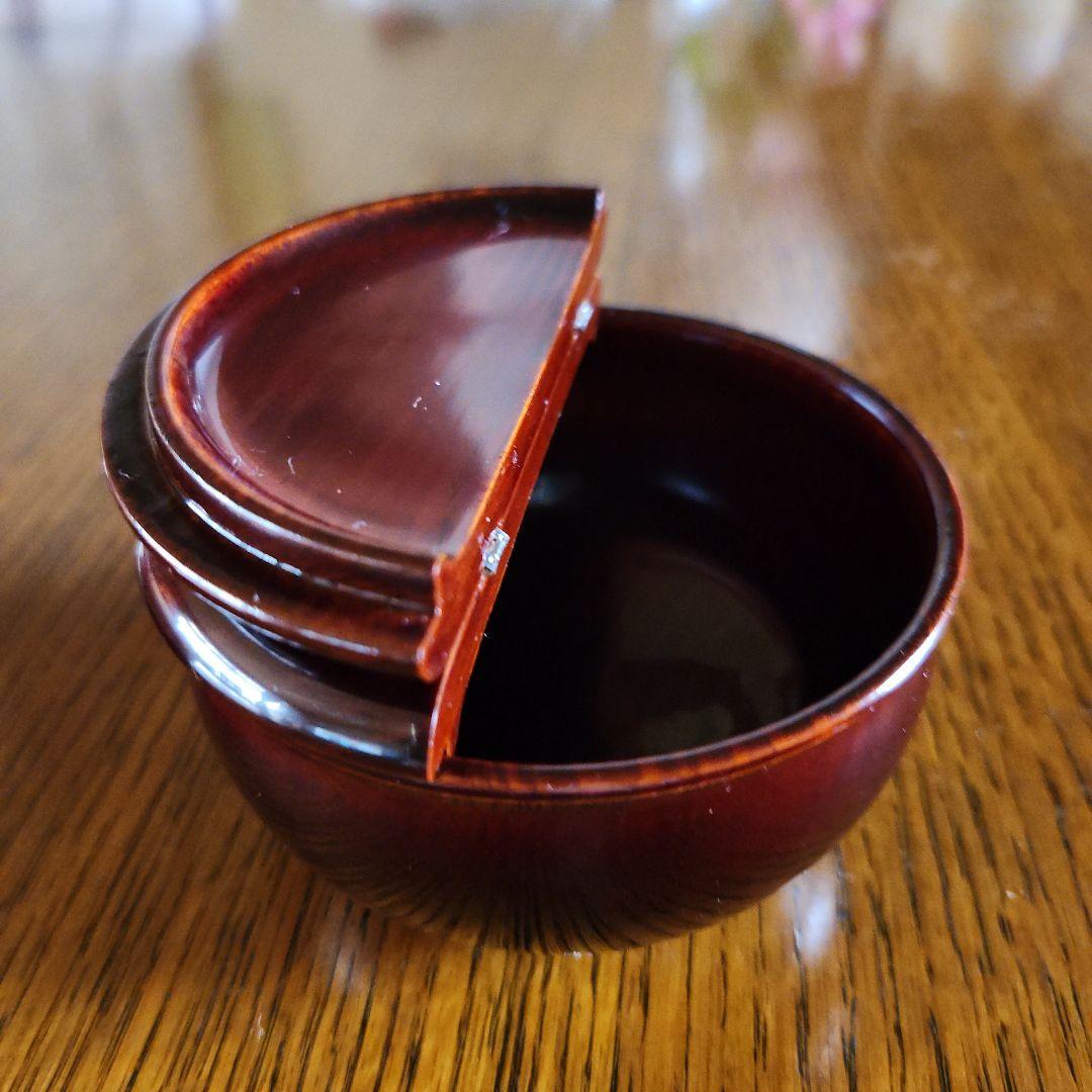 茶道具 割り蓋茶入れ 漆塗り 仕服