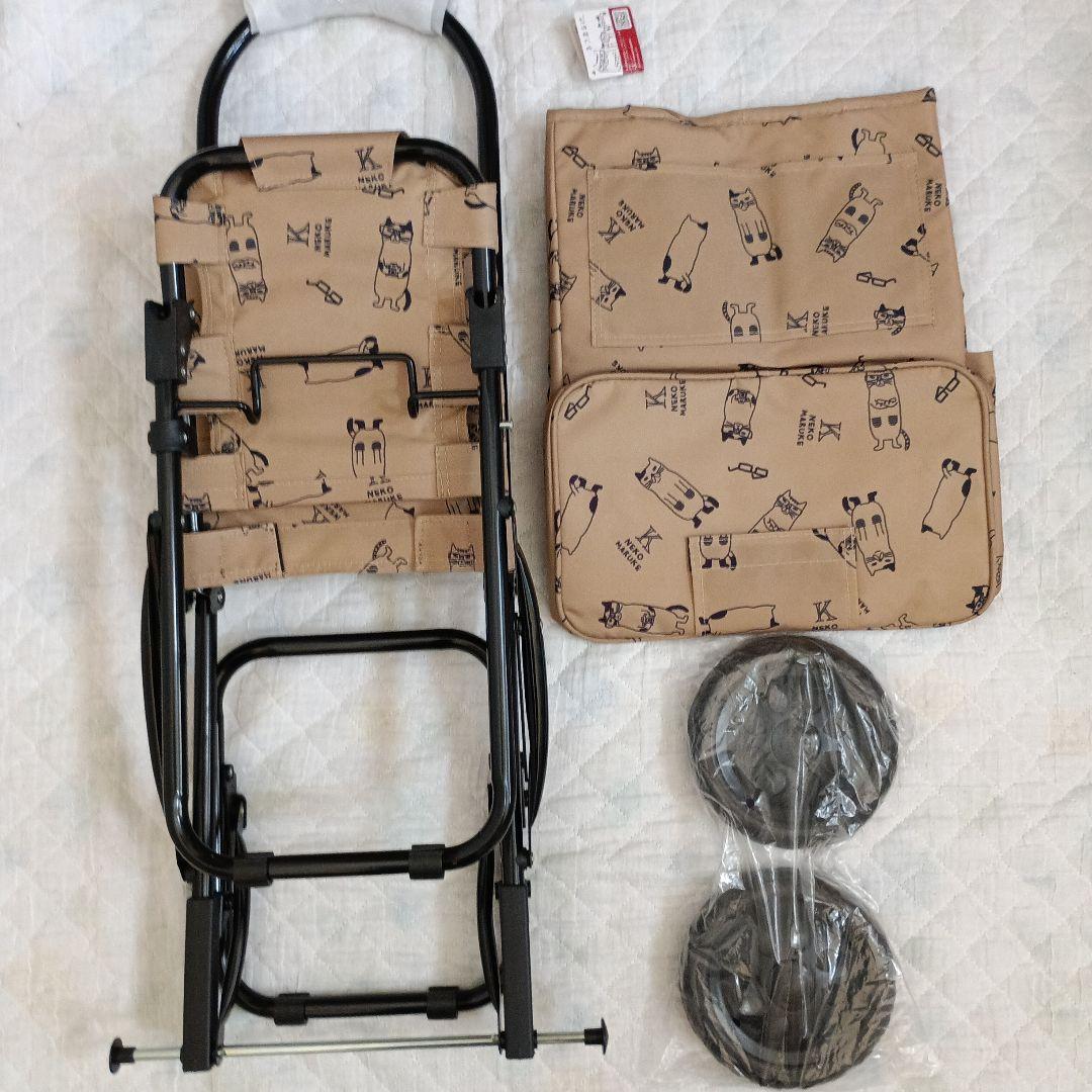 猫柄 椅子付きショッピングカート