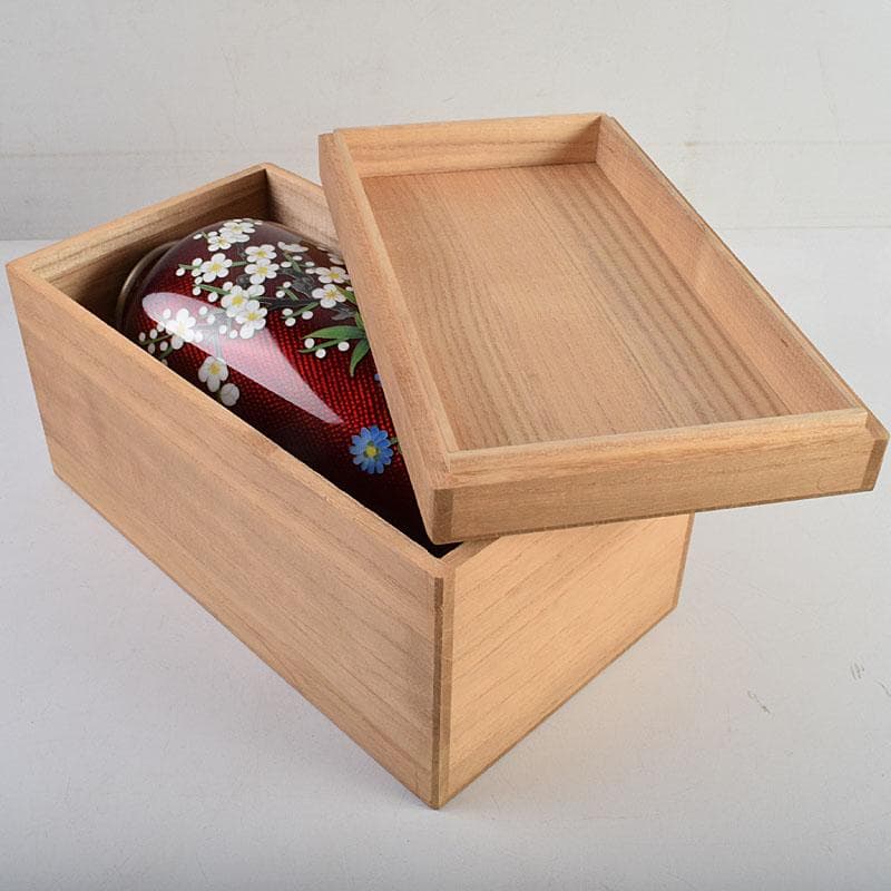 七宝焼 赤透釉 四君子文 花瓶 共箱 M R9450 - メルカリ