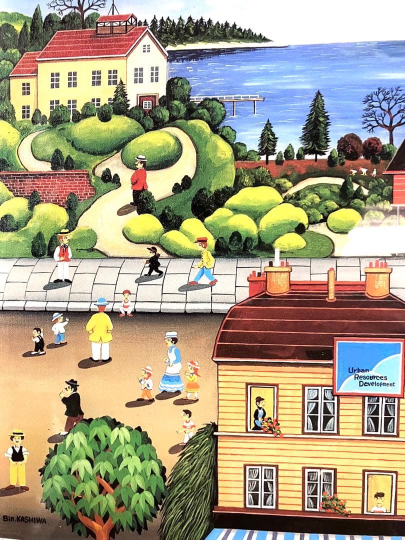 B. KASHIWA リトグラフ 風景画 フレーム付き「南仏のリゾート」 - メルカリ