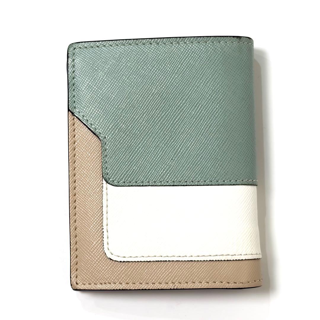 美品】MARNI マルニ 二つ折り財布 バイカラー サフィアーノレザー