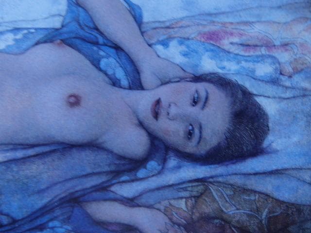 髙田明義【春の中】、希少画集画、状態良好、新品高級額装付