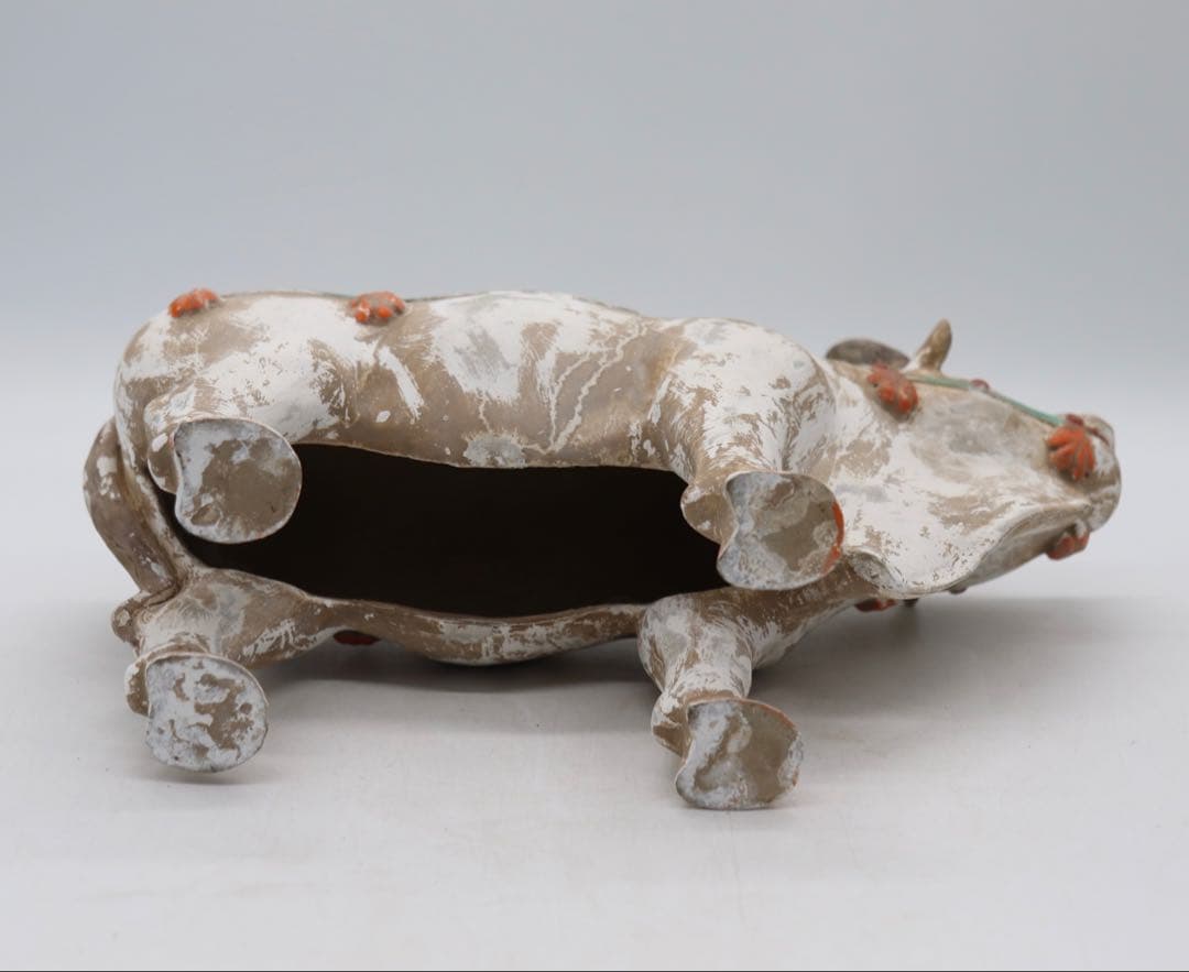 中国　漢時代　加彩陶器　牛　送料込み1218