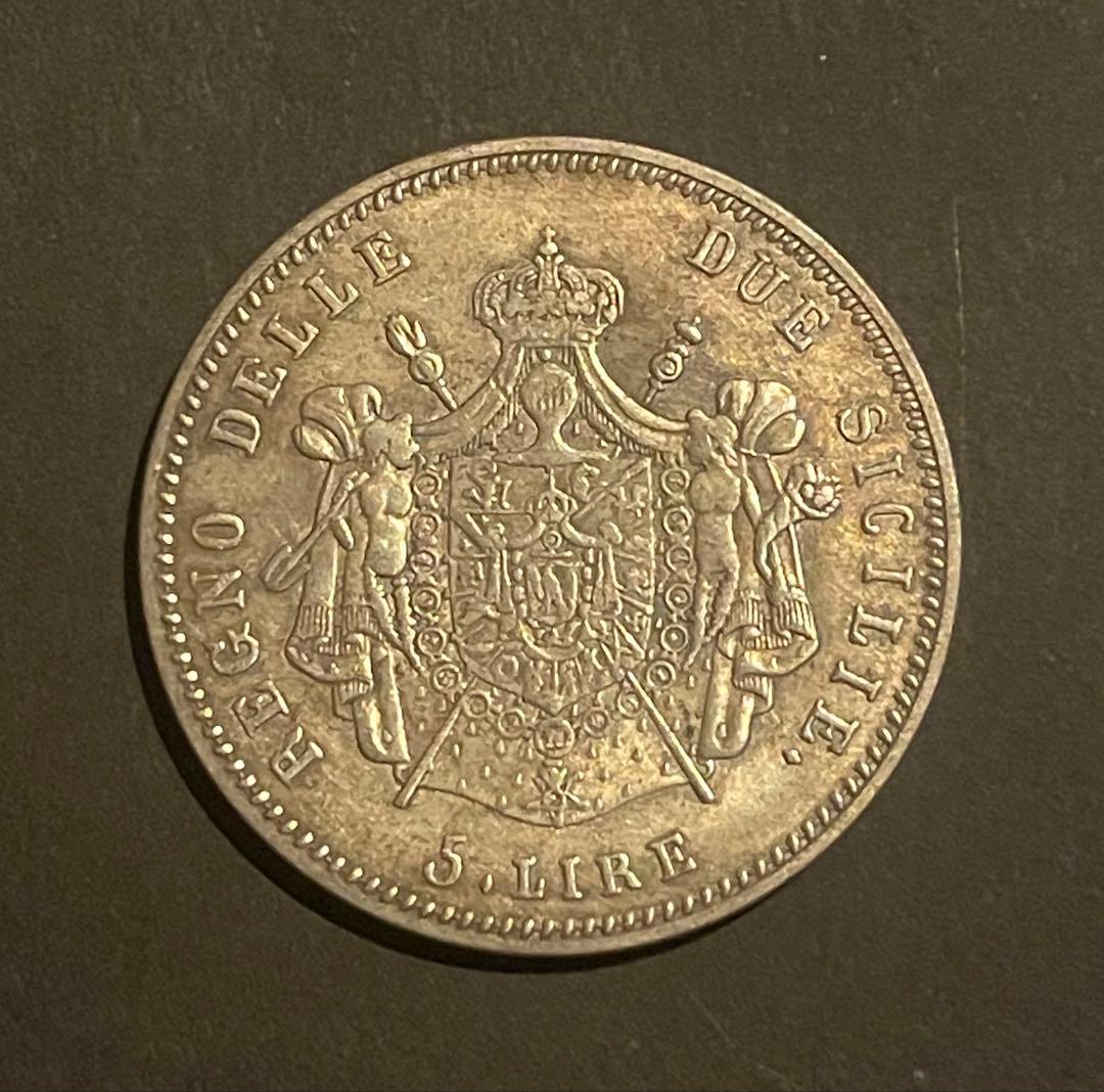 1813年 ナポリ王国 5リラ銀貨 ミュラ肖像 ナポレオン義弟 - メルカリ