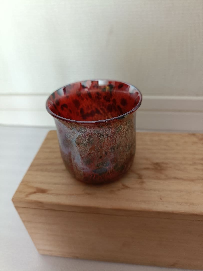 銀彩変ガラスぐい呑み5個セット江副行昭作品