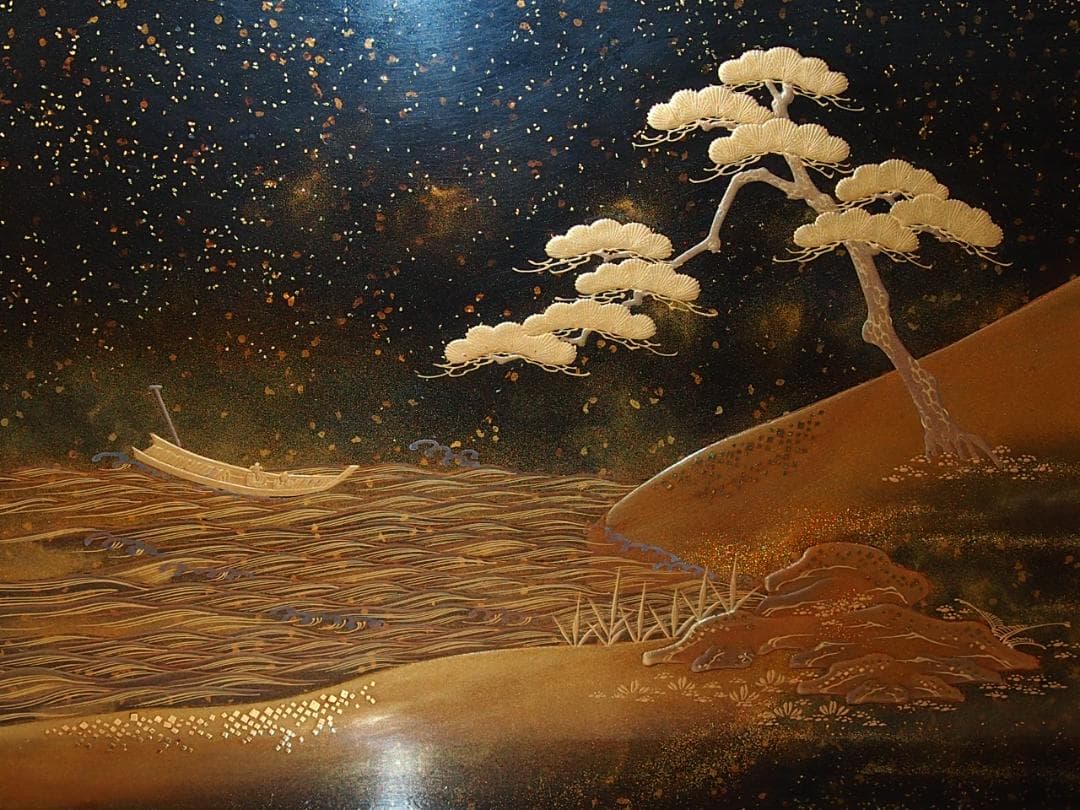 骨董・時代の美品】大名道具 宝箱 山水蒔絵 箱物/蓋物/菓子器/容器