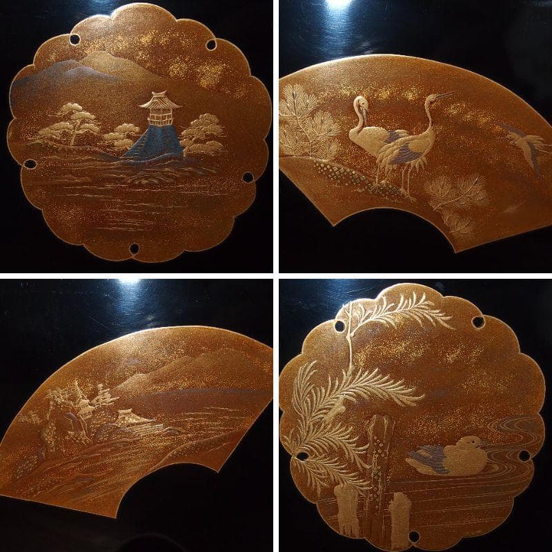 骨董・時代の美品】大名道具 宝箱 山水蒔絵 箱物/蓋物/菓子器/容器