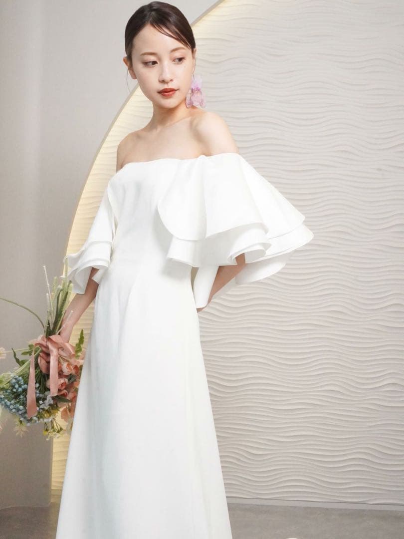 2wayティアードフレアスリーブ スレンダードレス 11号