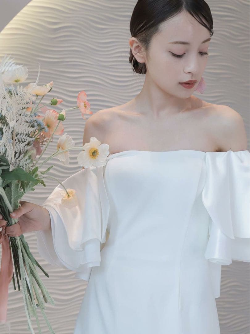 2wayティアードフレアスリーブ スレンダードレス 11号