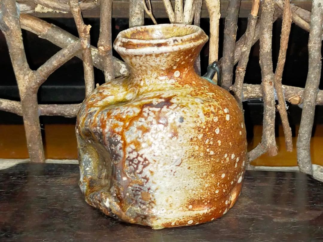 ♥新品♥ 信楽焼 蹲る ♥ 上田寿方 極上作品 共箱付き 花瓶 花器