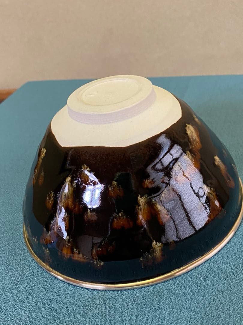 歳末特価》茶道具/茶碗 桶谷定一『玳皮梅花』京都 洛東 清水焼