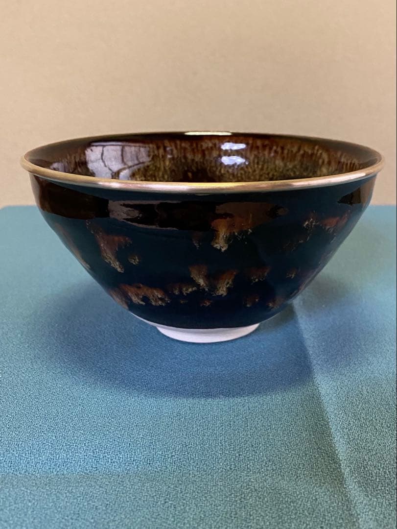 歳末特価》茶道具/茶碗 桶谷定一『玳皮梅花』京都 洛東 清水焼