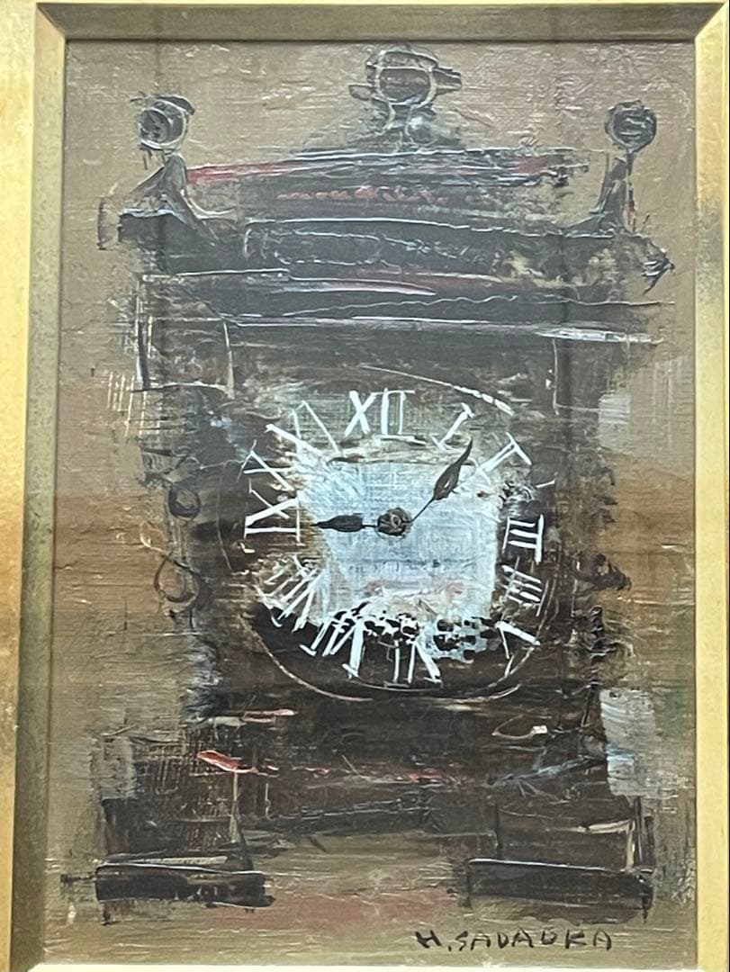 定岡宏 時計（サムホールSM）油彩