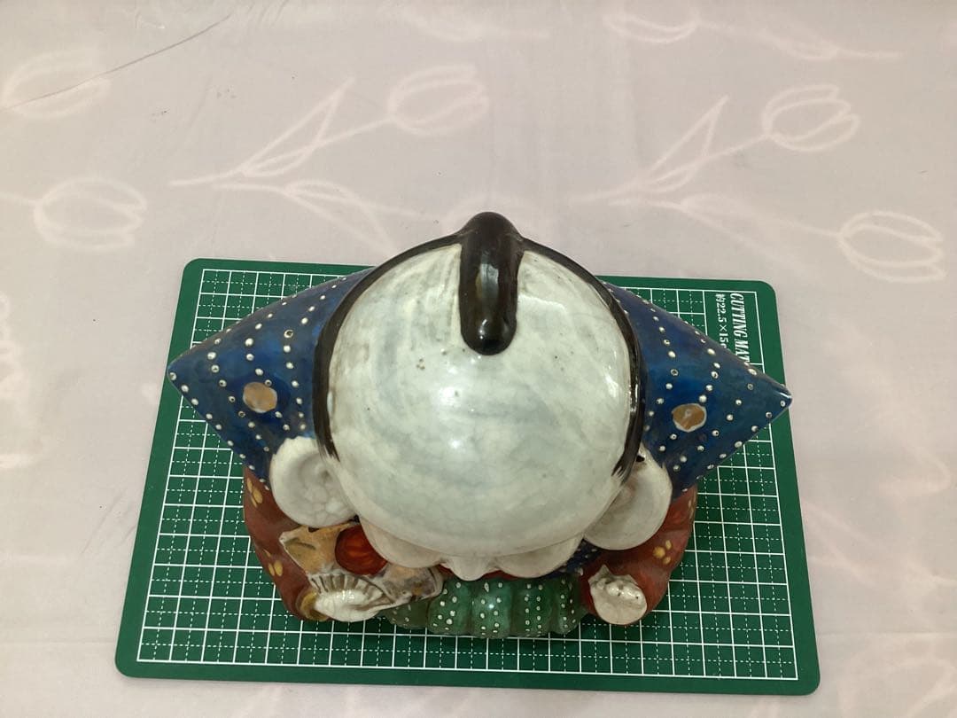 福助人形 磁器製 大正〜昭和初期頃 縁起物 金運招福 骨董 アンティーク