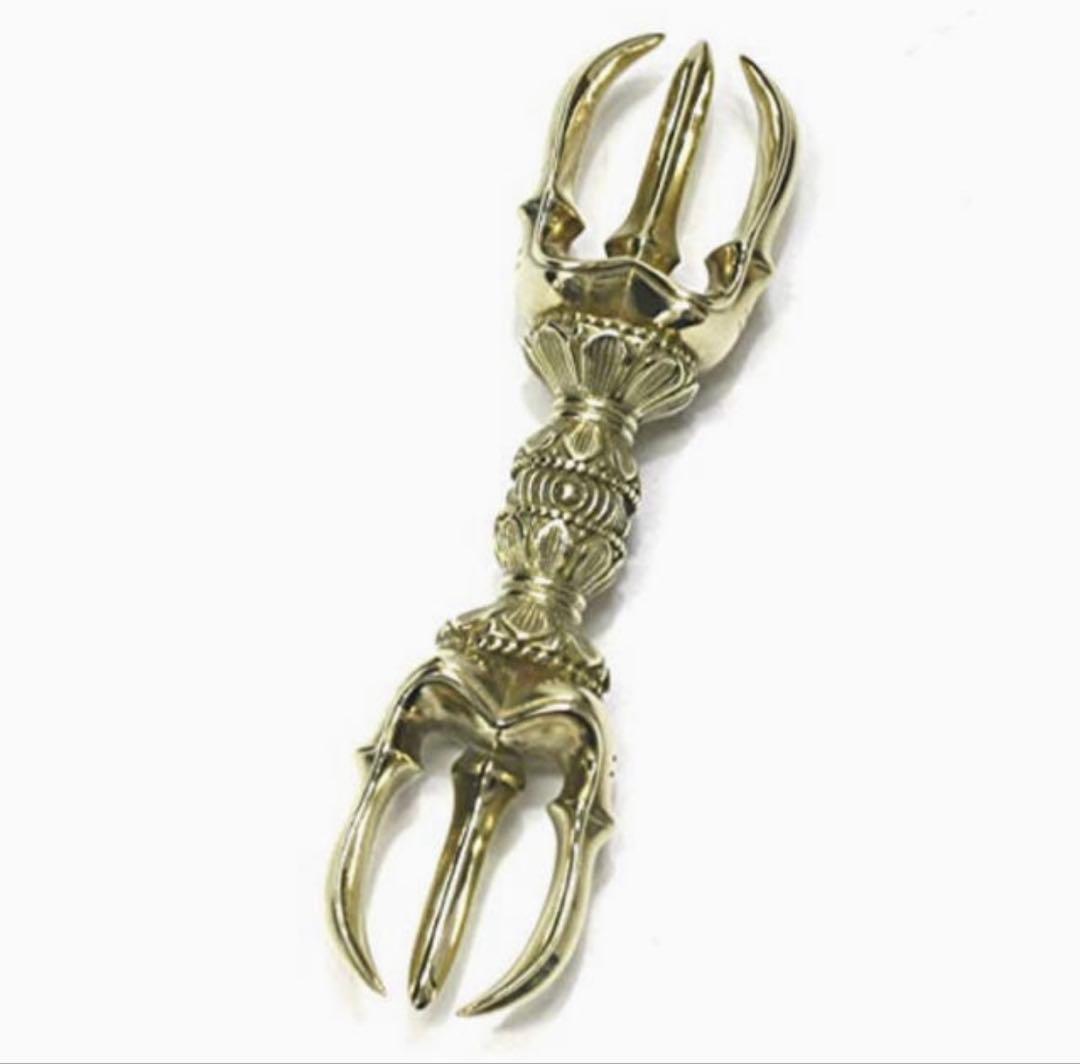 希少 金剛杵 三鈷杵 法具 チベット密教 ビンテージ バジュラ 仏教美術