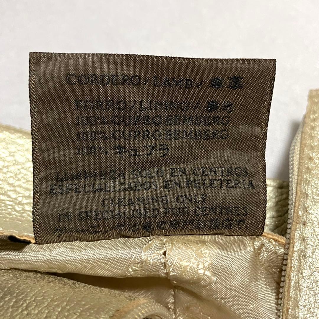 希少　Loewe ラムレザー　タイトスカート　ゴールド　派手　ナッパレザー