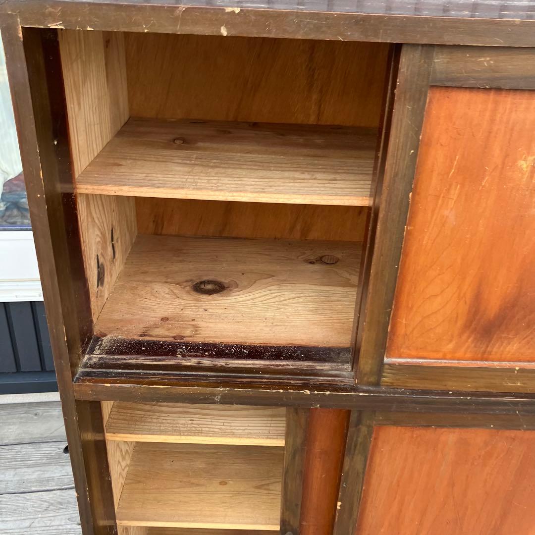 昭和レトロ 古家具 木製収納棚 下駄箱 シューズラック サイドボード