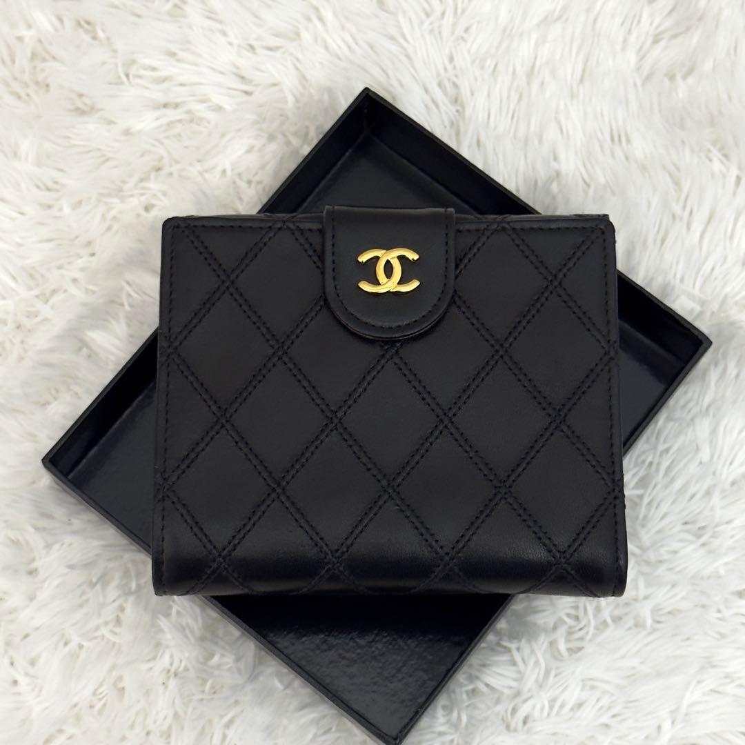 極上美品⭐️CHANELシャネル ココマーク ビコローレ Wホック 財布