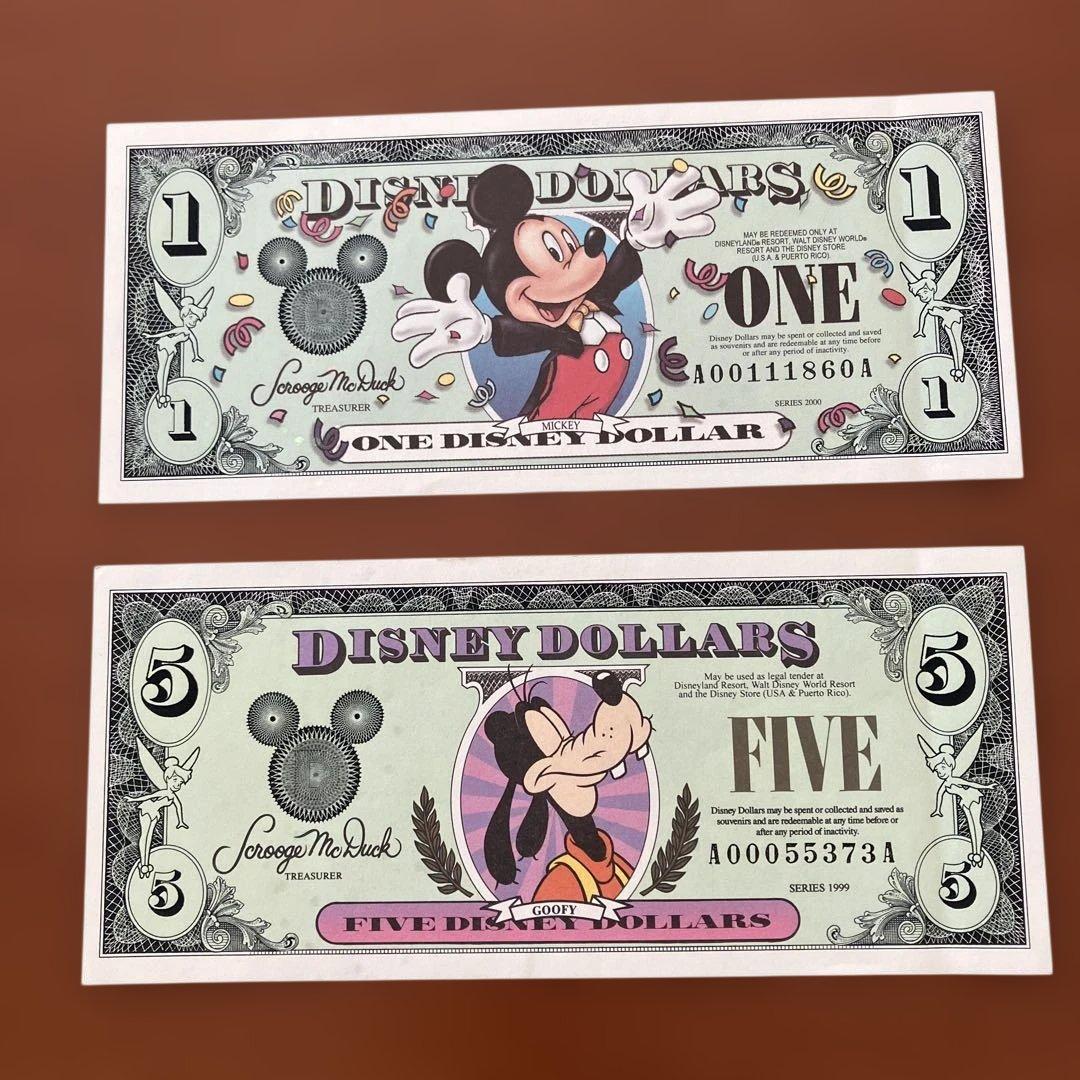 Disney Dollar 1ドルと5ドル - メルカリ