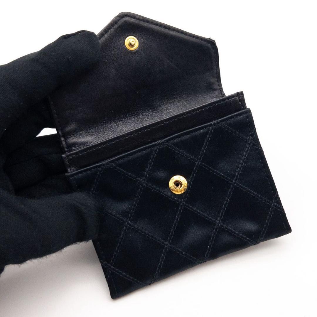 超レア【極美品】CHANEL ビコローレ　サテンケース　小銭入れ　黒
