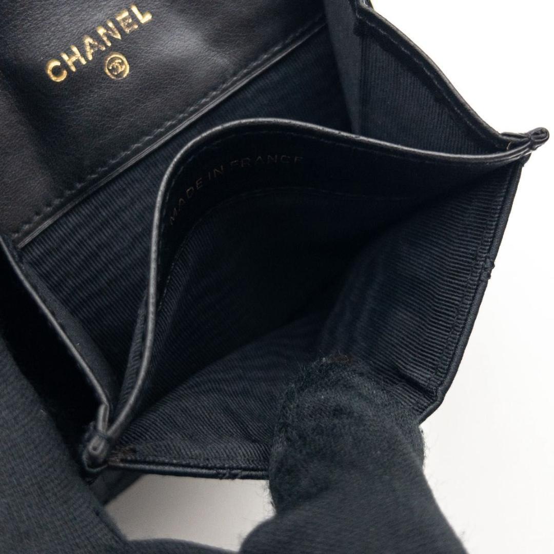 超レア【極美品】CHANEL ビコローレ　サテンケース　小銭入れ　黒