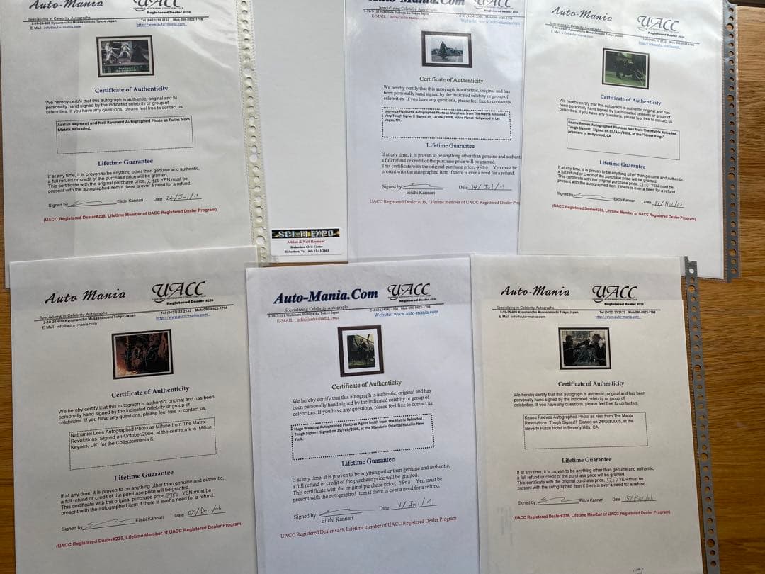 映画 マトリックス サイン入り写真等6点セット キアヌ ネオ