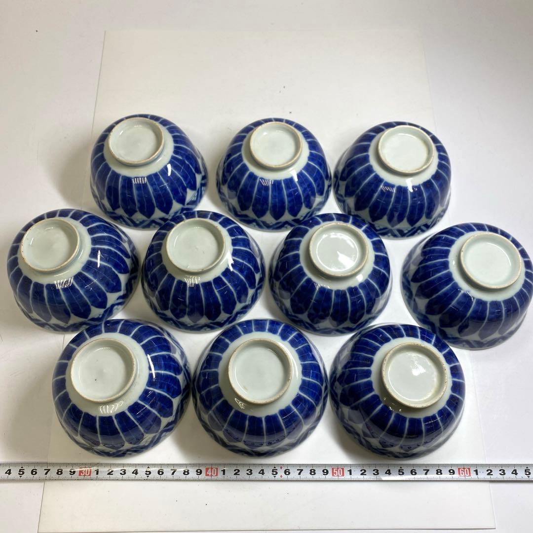 古伊万里 染付蓋茶碗 トヒチル W11.5cm/10cm 東N7-1026☆2F