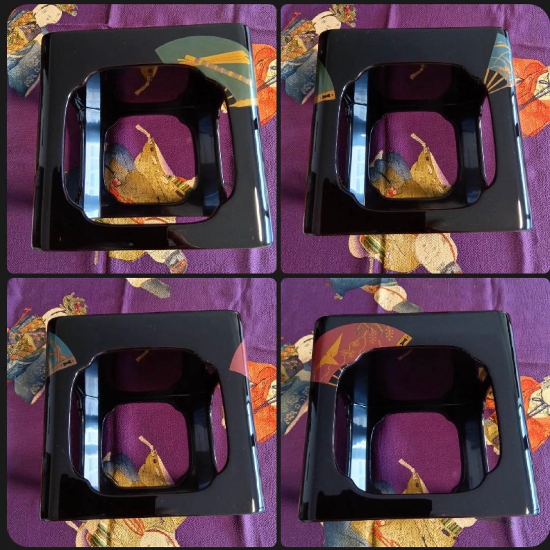 輪島塗　高級　漆器　扇面 ●屠蘇器　セット ●源氏香蒔絵　雪斉型お盆