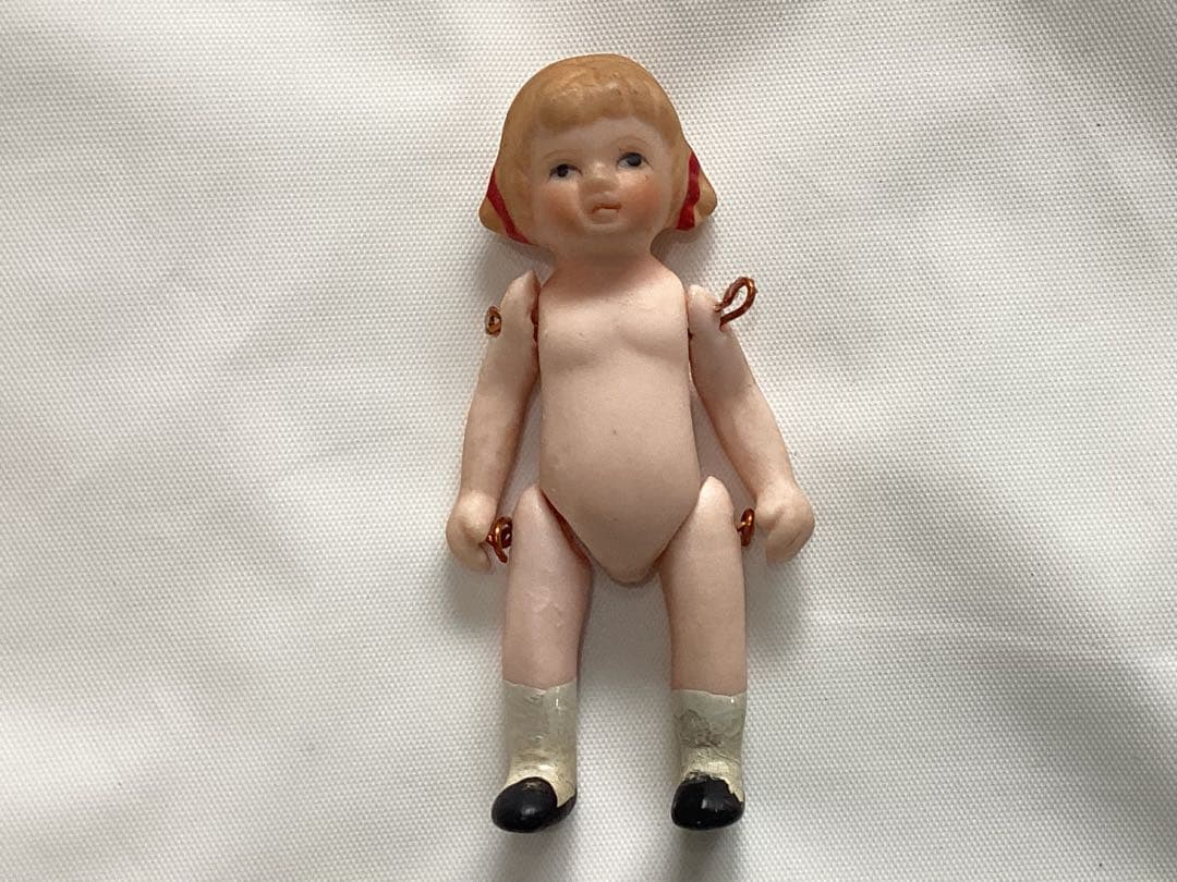 ミニョネット アンティークビスクドール 陶器製着せ替え人形 身長約7.5