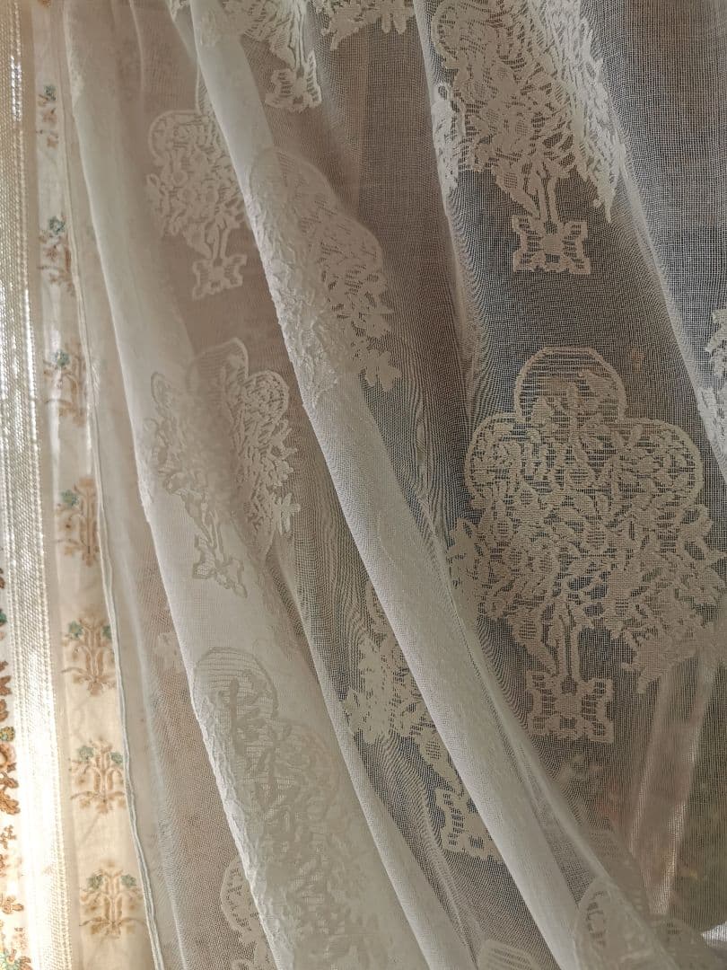 アンティーク 英国 マドラスレース 生命の樹と鳥 ノッティンガム