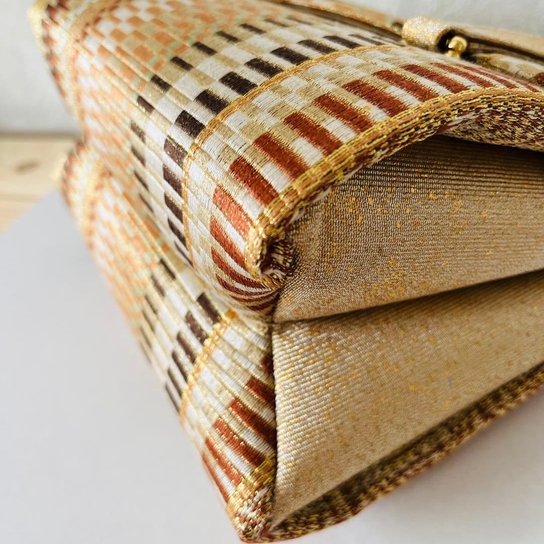 【極美品✨レア】利休バッグ　和装用バッグ　着物バッグ　織物　総柄　大容量