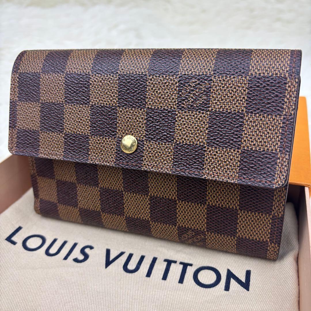 美品✨️ルイヴィトン ダミエ ポルトトレゾール エテュイパピエ 三